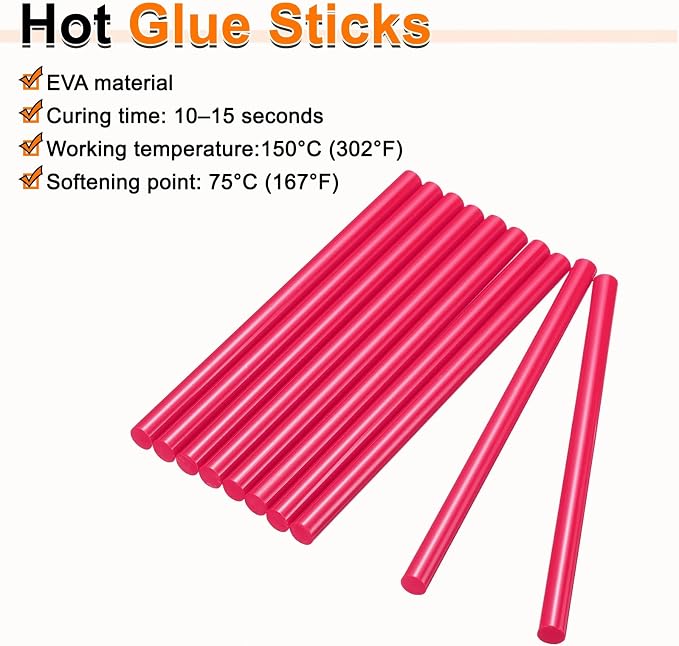 HARFINGTON 10pcs Hot Glue Sticks 0.43" Dia x 9.84" Long EVA Mini Hot Melt - Image 4