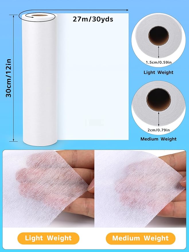 White Lightweight Fusible Interfacing - Image 2