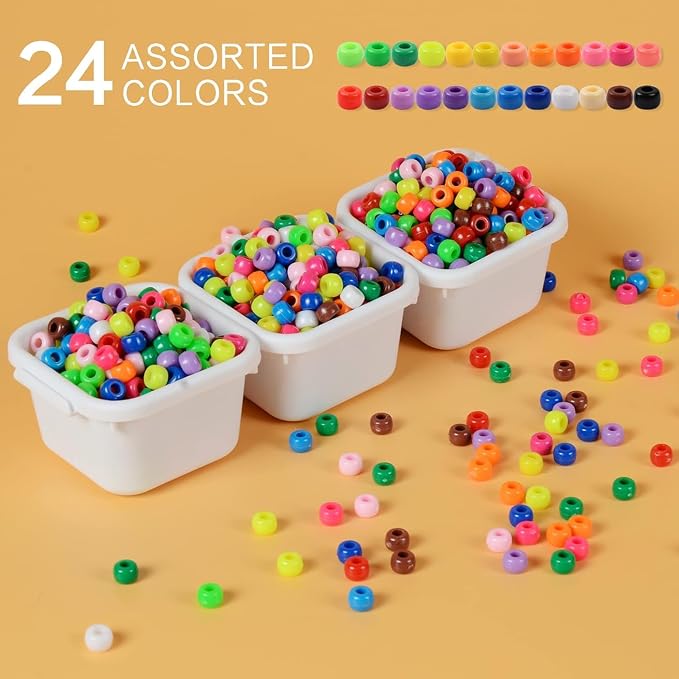Simetufy 1200 Pcs Pony Beads for Bracelet Making - Image 3
