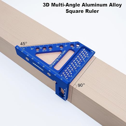 3D Multi-Angle Aluminum Alloy Woodworking Square Ruler, 22.5-90 Degree - Image 5