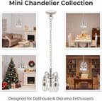 Dollhouse Miniature Chandelier 1:12 Scale Chrystaline Chandelier Pendant 5 Head - Image 2