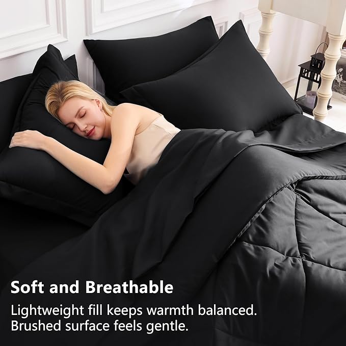 CozyLux Full Size Comforter Sets Black - Image 3