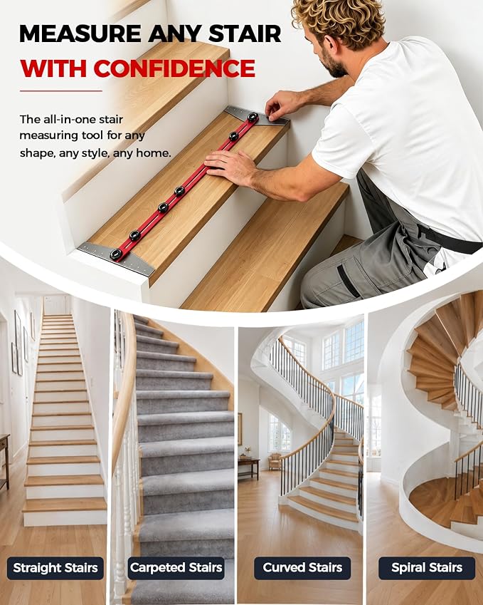 BRL Stair Tread Template Tool, Adjustable 8-60 Inch, Woodworking Tools | CNC - Image 6