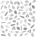 PH PandaHall 150pcs Tree Leaf Charms, 15 Style Filigree Metal Leaf Pendants - Image 7