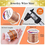 anezus 20 Gauge Jewelry Wire, 28 Yards Craft Wire Tarnish Resistant Copper - Image 2