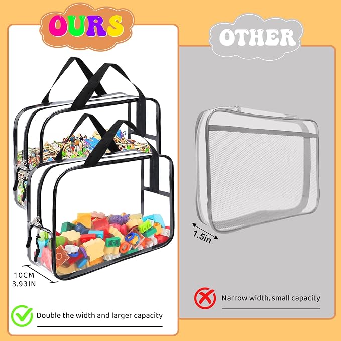 8 Packs Large Toy Storage Bags, Reusable Clear PVC Board Game Storage, Toy - Image 4