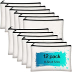 ZeeDix Canvas Zipper Pouch Bulk – 8.3 x 5 Inches Cotton Canvas Pouches by ZeeDix