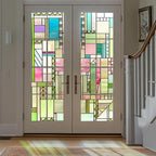 3D Stained Glass Window Privacy Film, Heat Control UV Blocking Static Cling by OHTMERU