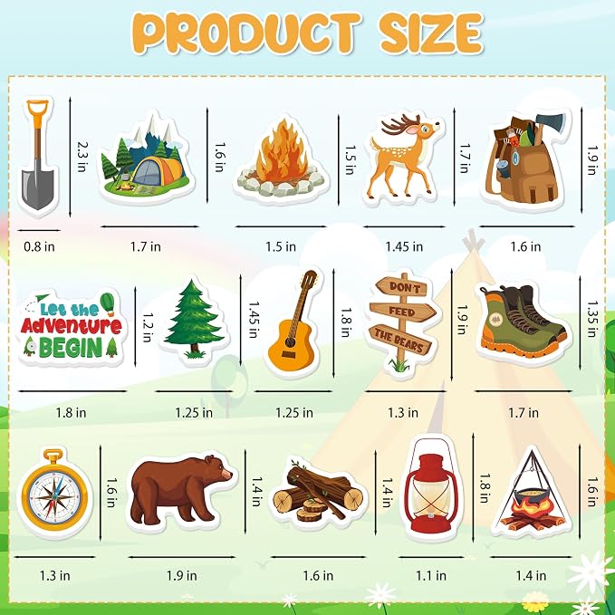 300Pcs Travel Camping Foam Stickers, Self-Adhesive Camping Stickers Outdoor - Image 7