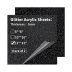 Glitter Acrylic Sheets 12 x 12 inch 1/8" Thick by gdhwcxl
