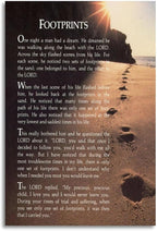 Zapeeitt Footprints In The Sand Christian Poem Motivational Quotes Canvas Art by Unknown