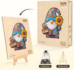 Garden Gnome Puzzles Elf Sunflower Basket Stained Glass Colorful Puzzle Adults - Image 5