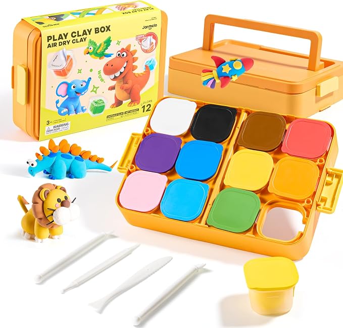 Jar Melo Air Dry Clay for Kids 12 Colors Modeling Clay Kit by JarMel%C3%B3