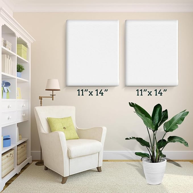 ESRICH Stretched Canvas for Painting 11x14 Inch, 36 Pack Blank Canvas -5/8 in - Image 6
