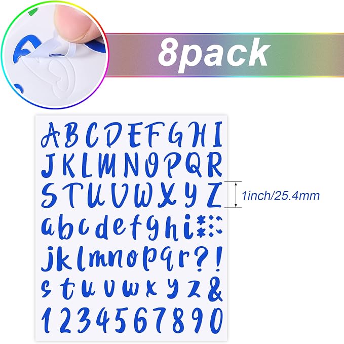 Outus 576 Pcs 8 Sheets Letters Stickers Vinyl Alphabet Number Decals Back to - Image 2