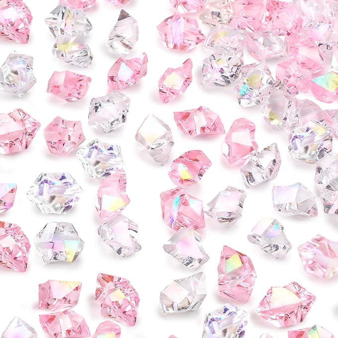 DomeStar 150 PCS Iridescent Fake Ice Rocks, Table Scatter, Tables Centerpieces by DOMESTAR