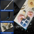 Case for Samsung Galaxy S24 Ultra Case, Faux Embroidery Boho Floral Design - Image 4
