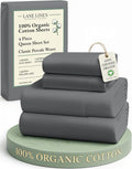 LANE LINEN Sustainably Produced 100% Organic Cotton Queen Size Bed Sheets by LaneLinen