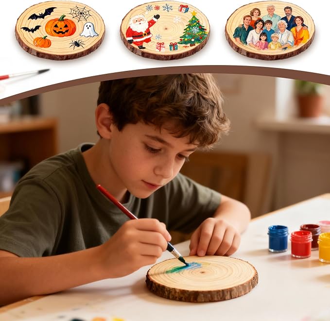 FSWCCK 6 PCS Unfinished Wood Slices - Image 4