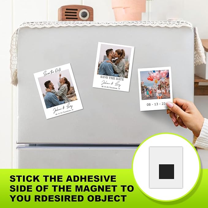 Stick On Magnets with Double Sided Adhesive Tape, Magnet Squares 2"x2" - Image 3