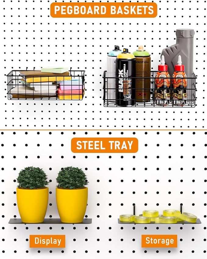 INCLY 30PCS Peg Board Organizer Accessories Kit, Pegboard Hooks Assortment - Image 2