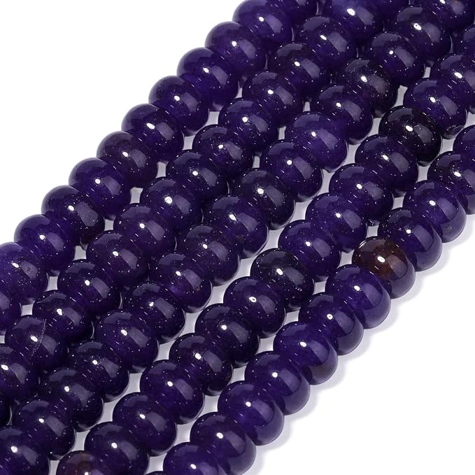 Songxi 5x8mm Natural Deep Purple Chalcedony Stone Rondelle Beads, Gemstone - Image 3