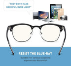 Blue Light Blocking Glasses Retro Semi Rimless UV400 Clear Lens Computer Eyewear - Image 6