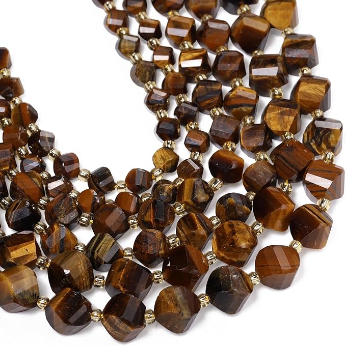 34pcs Natural Tiger's Eyes Stone Beads by Yochus