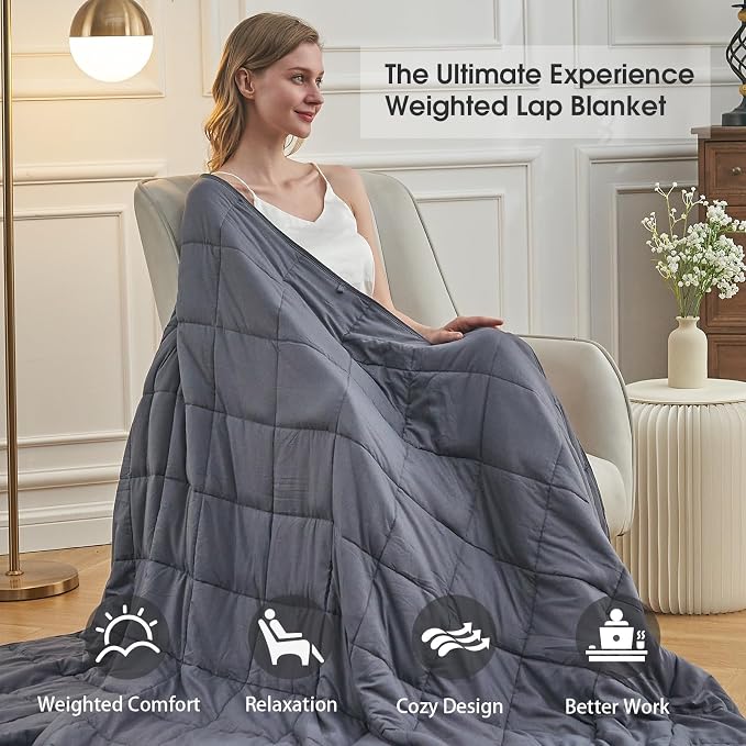 Weighted Blanket for Adults 12lbs, Twin Full Size Cooling Heavy Throw Blanket - Image 3