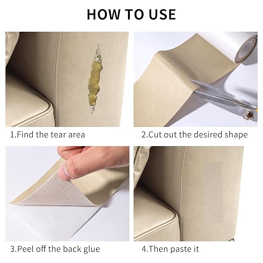 Leather Repair Patch Tape, Car Seat, Vinyl Leather Repair Kit - Image 4