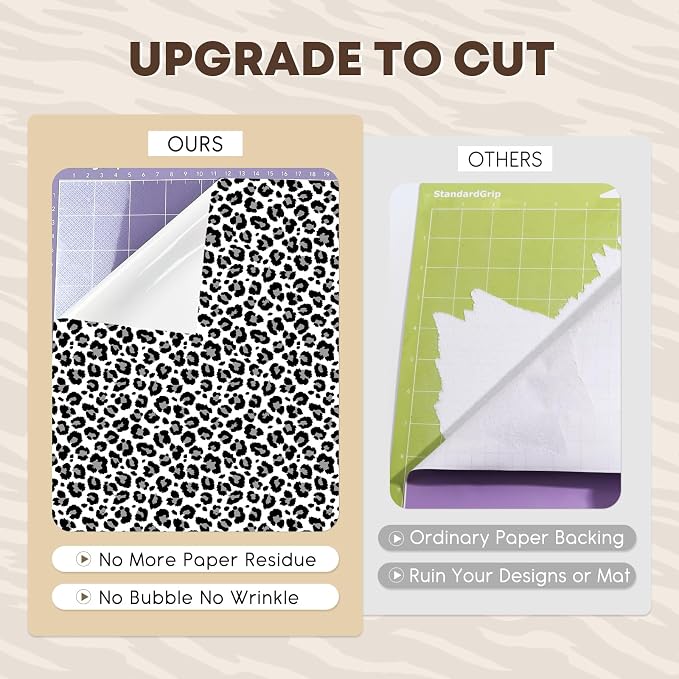 Tintnut Black White Leopard Permanent Vinyl Adhesive Vinyl 8 Pcs 12x10in | - Image 4