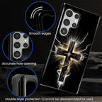 for Samsung Galaxy S24 Ultra Case, Cool Cross Pattern Glossy 2 in 1 Shockproof - Image 5