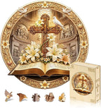 Jigfoxy Wooden Puzzles for Adults, Bible & Cross Jigsaw Puzzle by Jigfoxy