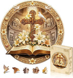 Jigfoxy Wooden Puzzles for Adults, Bible & Cross Jigsaw Puzzle by Jigfoxy