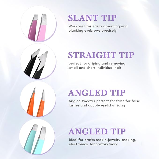 BEDACE Tweezers for Women and Men Facial Hair, Thickened 430 Stainless Steel - Image 7