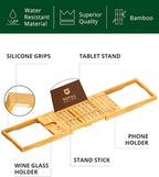 ROYAL CRAFT WOOD Premium Foldable Bathtub Tray Caddy - Image 3