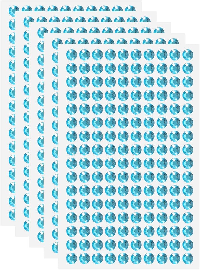 HARFINGTON 5 Sheet/800pcs Rhinestone Adhesive Stickers Self Adhesive Acrylic by HARFINGTON
