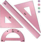 Mr. Pen- Metal Geometry Kit, 4 Pack, 45° & 30°/60° Set Squares | 6" Protractor by MrPen
