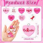 Augshy 64 Pcs Breast Cancer Awareness Resin Charms, Breast Cancer Conversation - Image 2