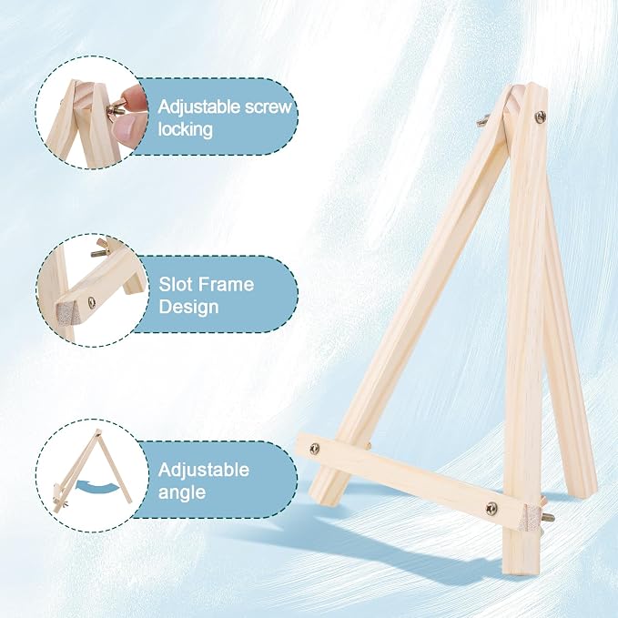 24 Pack 9 Inch Easel for Painting, Wooden Easel Stand Canvas Stand for Sign - Image 4