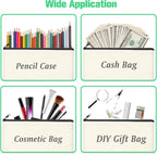 ZeeDix Canvas Zipper Pouch Bulk – 8.3 x 5 Inches Cotton Canvas Pouches - Image 4