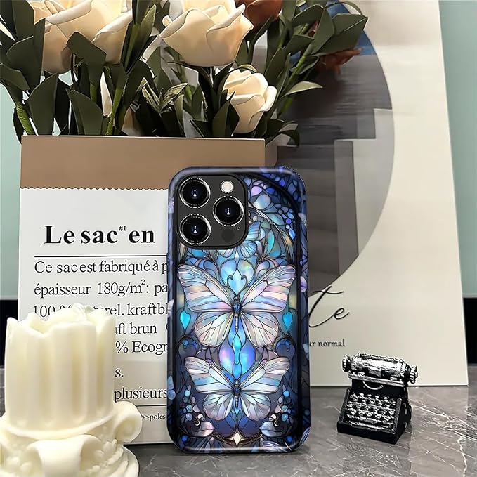 ZHEGAILIAN Case for iPhone 16 Pro, Stained Glass Butterfly Aesthetic Durable - Image 7
