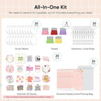 YOPPIX 140 PCS Acrylic Keychain Blank Set, Funny Double-Sided UV DTF Stickers - Image 3