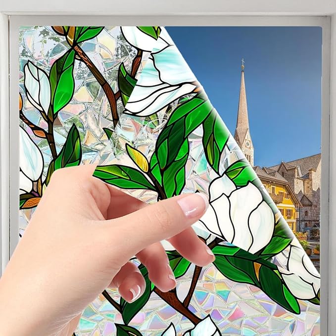 Rainbow Tinted Window Film, Sun Blocking Privacy Decal, Faux Stained Glass - Image 3