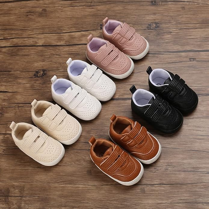 Clowora Baby Boys Girls Shoes Non-Slip Rubber Sole Sneakers Infant First Walking Toddler Crib Shoes Newborn Loafers Flats.