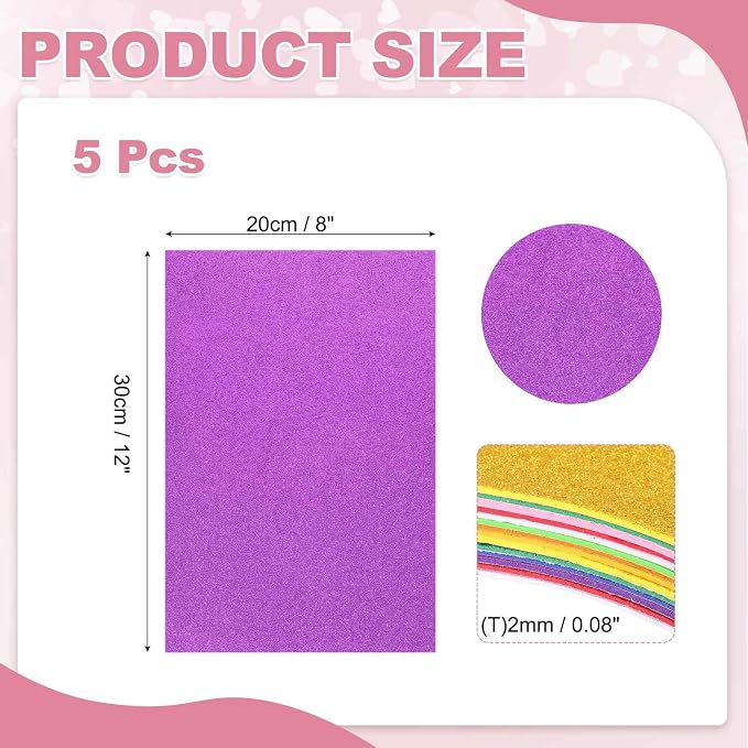 MECCANIXITY 5 Sheets Purple Shiny Foam Sheets - Image 2