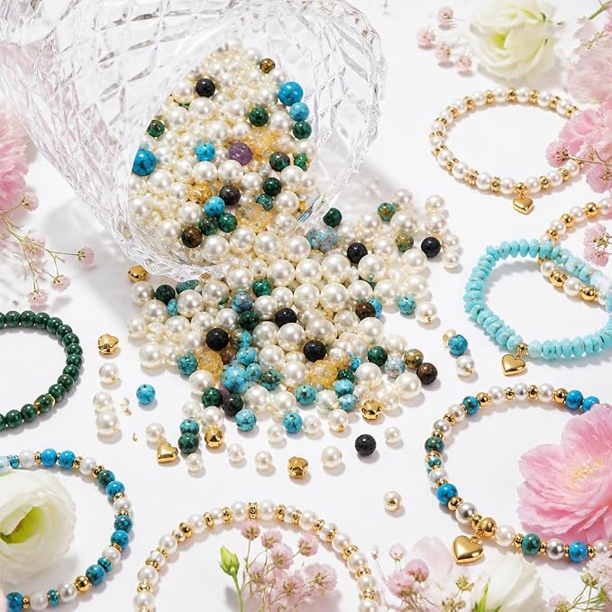 1000Pcs Pearl Beads for Bracelets Making -4mm 6mm White Pearl Beads - Image 7