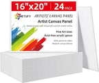 Simetufy 16x20inch 24 Pack Large Painting Canvas Boards Flat Canvas Panels | by Simetufy