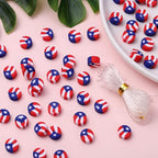 100pcs Flag Clay Beads for Jewelry Making, Polymer Clay Spacer Beads for DIY by LUBINGSHINE