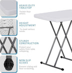 SUPER DEAL 2.5 Foot Plastic Folding Table, Indoor Outdoor Portable Heavy Duty - Image 5